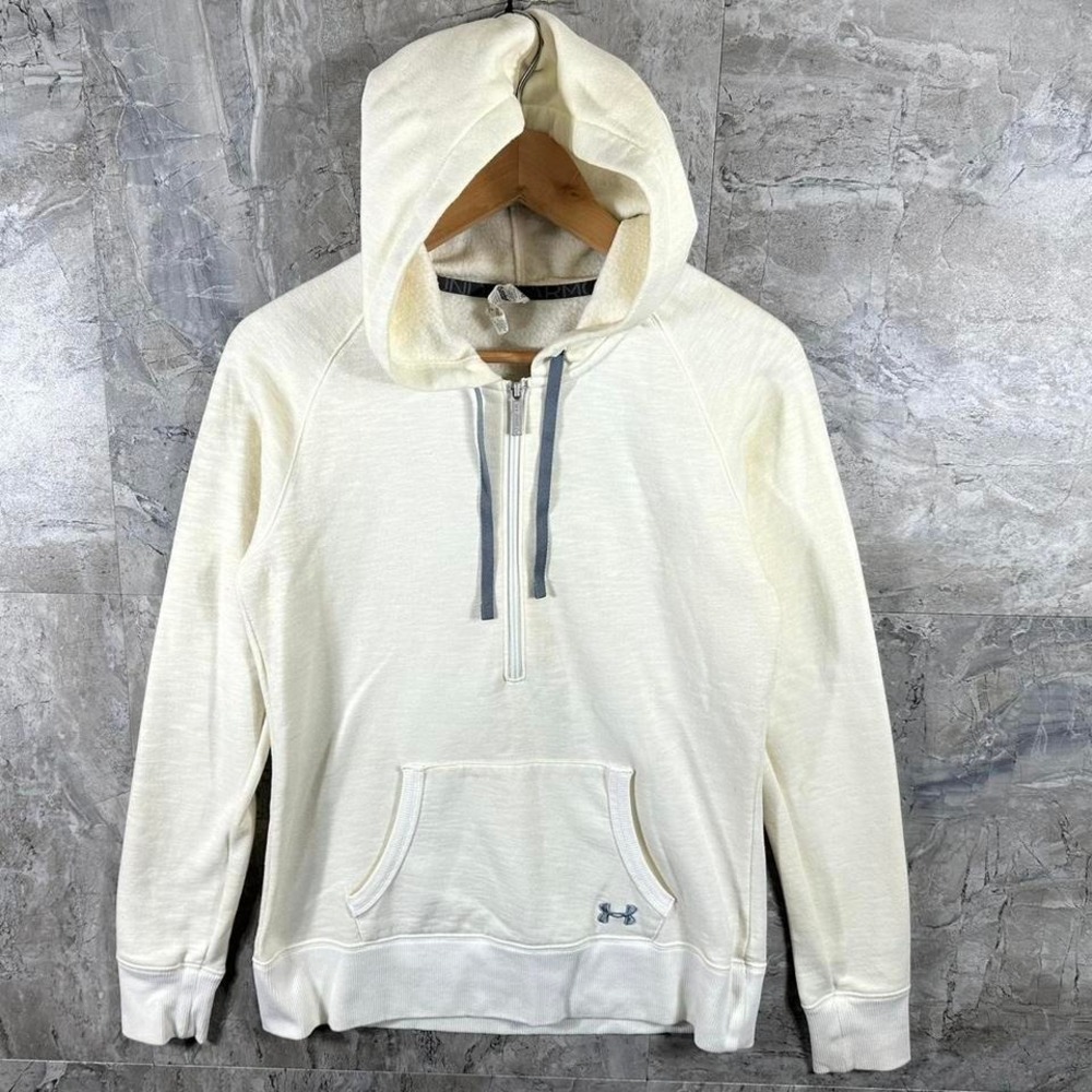 Under Armour white cold gear quarter zip  hoodie Woman's Size M #athleisure #gym